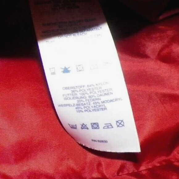 Women's XS 2-4 Lands' End Shimmer Down Coat Puffer Burgundy Orange Hood - Picture 3 of 16